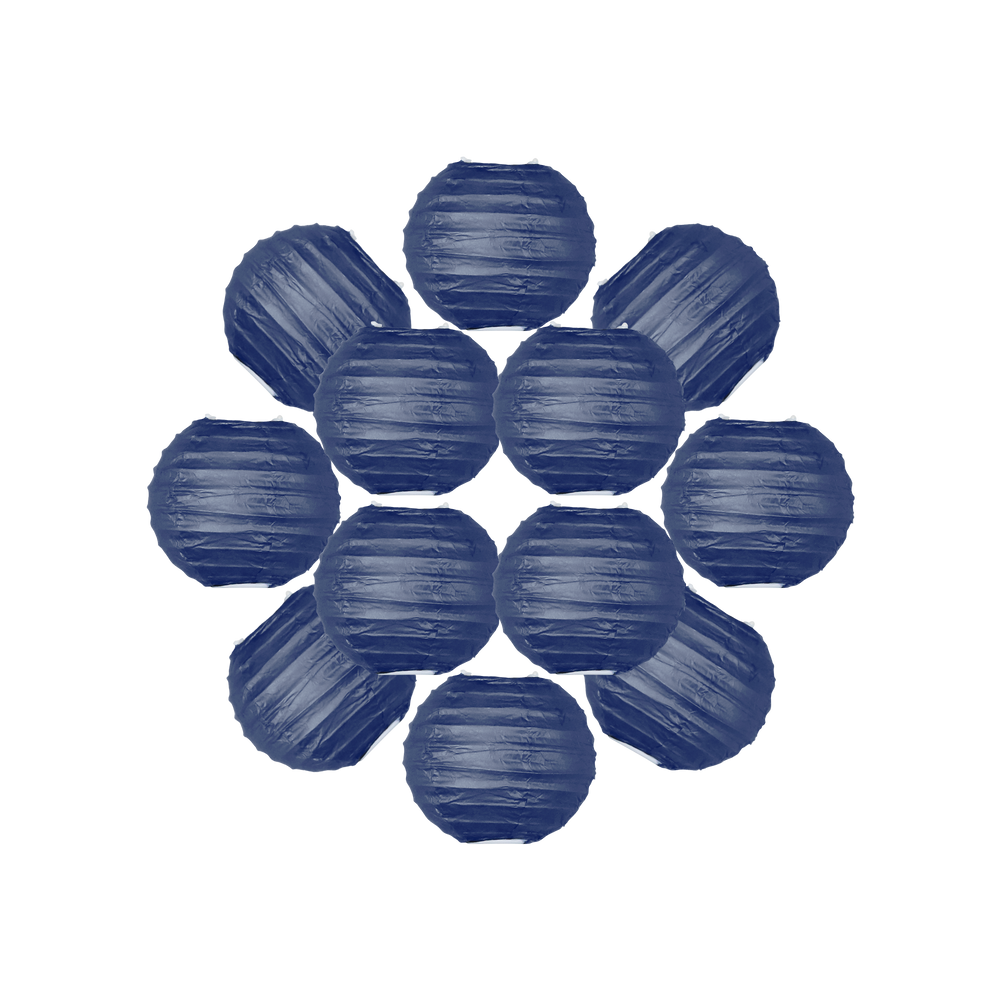 Lot de 12 Boules Japonaises Bleu Navy 10 cm