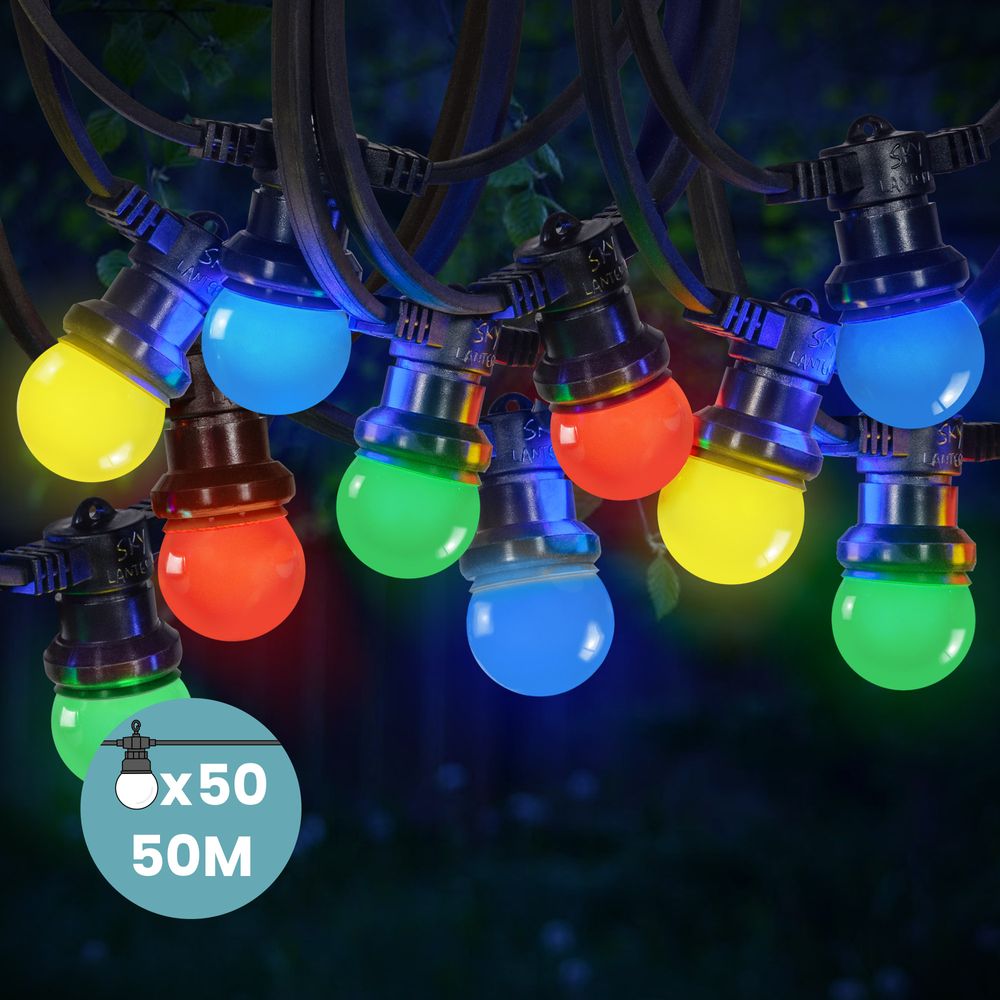 Kit Guirlande Guinguette 50m IP 65 Multicolore