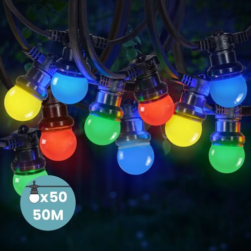 Kit Guirlande Guinguette 50m IP 65 Multicolore