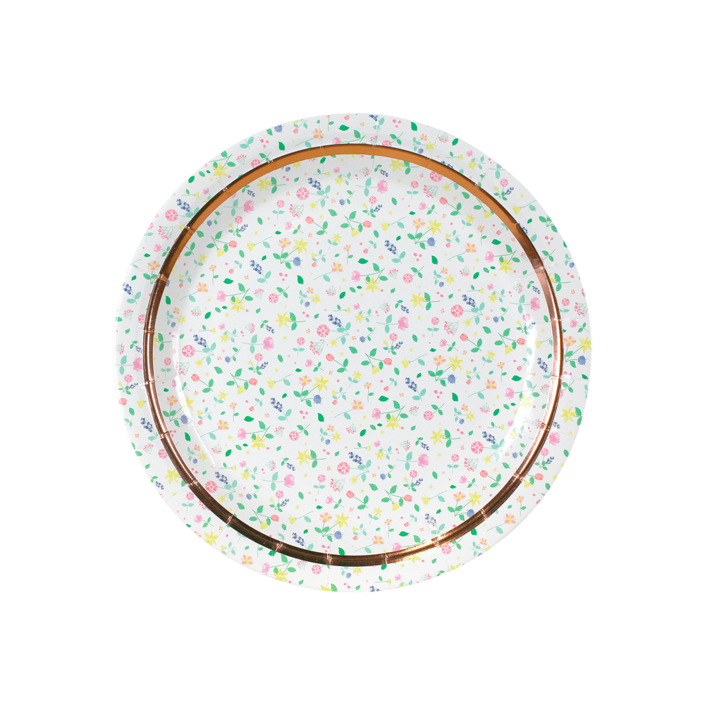 Assiettes Carton Fleuri x8