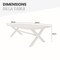 Table de Jardin Eloise Bois Acacia Effet Teck - 8 Places