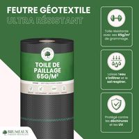 Lot Toile de Paillage 50M 65g/m² + 100 Sardines de Fixation