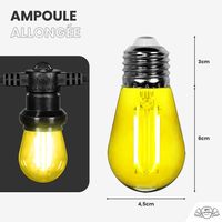 Lot de 10 Ampoules Guirlande Guinguette Led E27 jaune