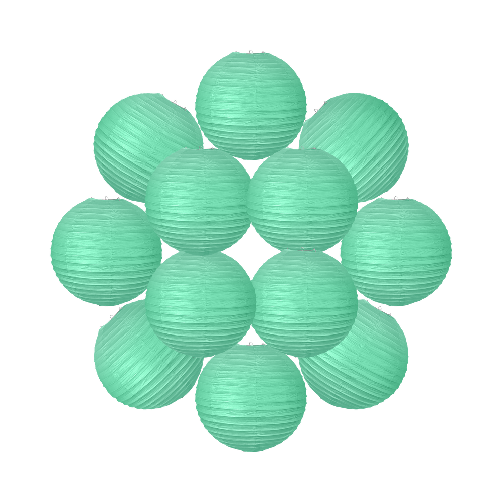 Lot de 12 Boules Japonaises Vert d'eau 30 cm