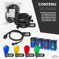 Guirlande Guinguette 100M Filament Multicolore LED 100 Bulbes 