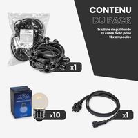 Guirlande Guinguette IP65 10m 10 Bulbes Transparent Dimmables