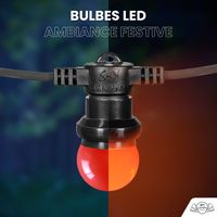 Kit Guirlande Guinguette IP65 20M 40 Bulbes Multicolores