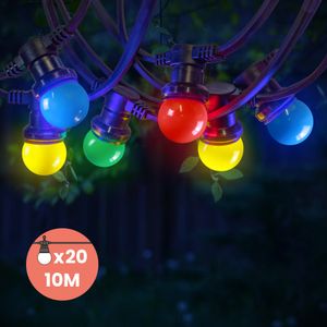 Kit Guirlande Guinguette IP65 10M 20 Bulbes Multicolores