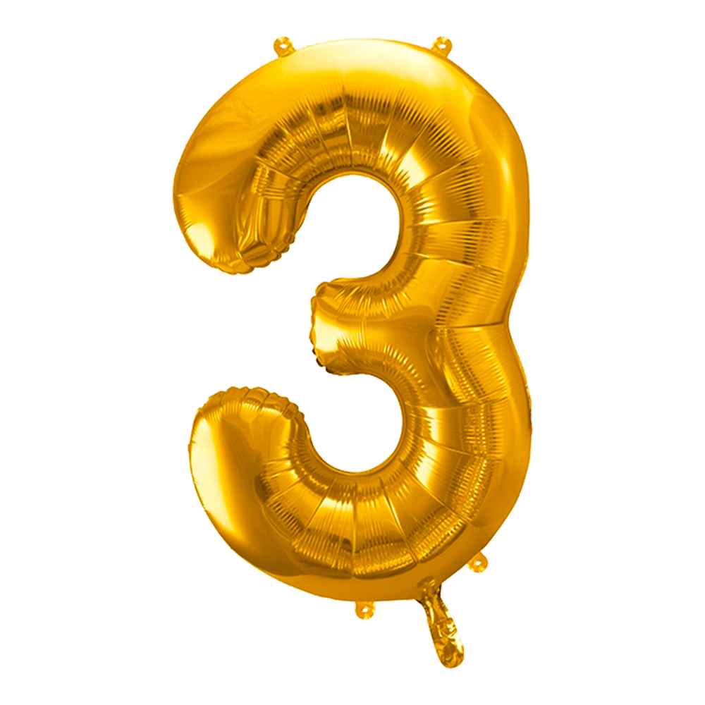 Ballon Chiffre 3 Or 90 cm