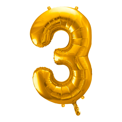 Ballon Chiffre 3 Or 90 cm