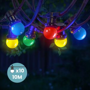Guirlande Guinguette IP65 10m 10 bulbes Multicolore
