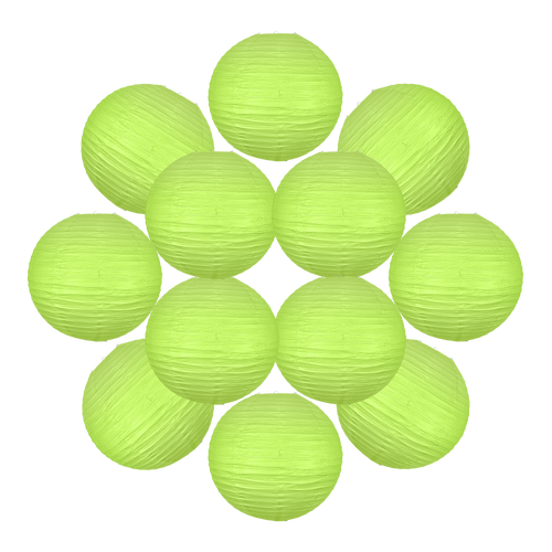 Lot de 12 Boules Japonaises Vert Anis 50 cm
