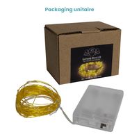 Guirlande Or 100 Micro LED Blanc Chaud 10M