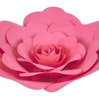 Fleur En Papier Rose Fuchsia 30 cm