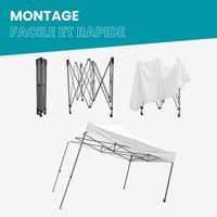 Tonnelle Pliante 3x3m imperméable 320g/m2 Blanche