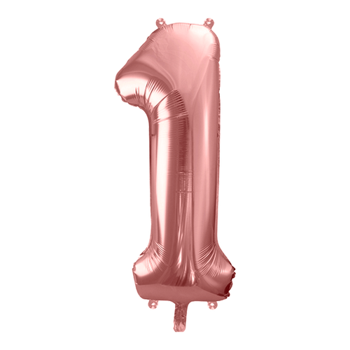 Ballon Chiffre 1 Rose Champagne 90cm