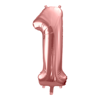 Ballon Chiffre 1 Rose Champagne 90cm
