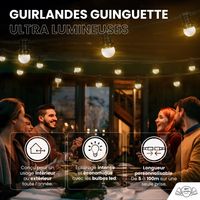 Guirlande Guinguette IP65 10m 10 bulbes Blancs