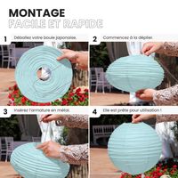 Lot de 12 Boules Japonaises Bleu Ciel 30 cm