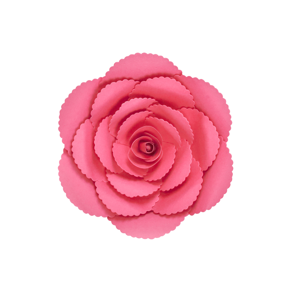 Fleur En Papier Rose Ancienne Fuchsia 20 cm