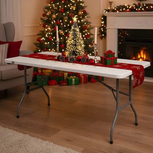 Table Pliante Exterieur 180 cm Rectangulaire Blanc