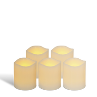 Pack de 5 bougies Vagues LED Ivoire 7x7,5cm