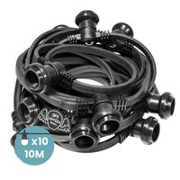 Guirlande Guinguette Noire IP65 10M pour Ampoules E27