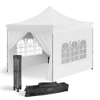Tonnelle Pliante 3x3m imperméable 320 g/m2 Blanche + 4 parois 