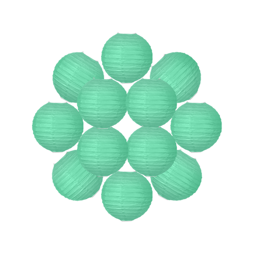 Lot de 12 Boules Japonaises Vert d'Eau 20 cm