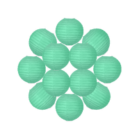 Lot de 12 Boules Japonaises Vert d'Eau 20 cm