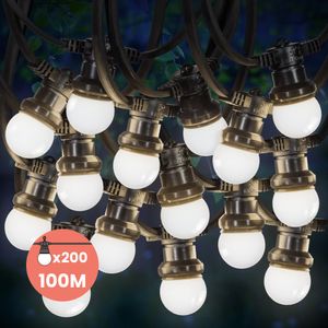 Kit Guirlande Guinguette IP65 100M 200 Bulbes Blancs