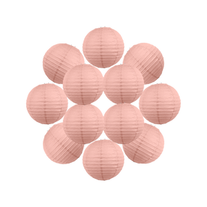 Lot de 12 Boules Japonaises Rose Blush 20 cm