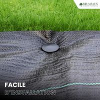 Lot Toile de Paillage 50M 65g/m² + 100 Sardines de Fixation en Plastique