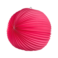 Lot de 6 lampions ronds 36 cm Fuchsia