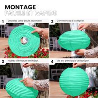 Lot de 12 Boules Japonaises Vert d'Eau 10 cm