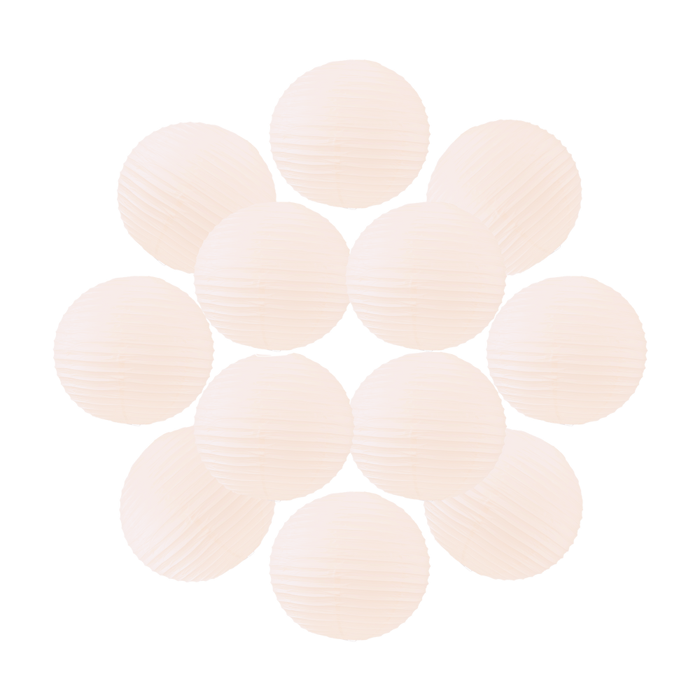 Lot de 12 Boules Japonaises Rose Saumon 40 cm