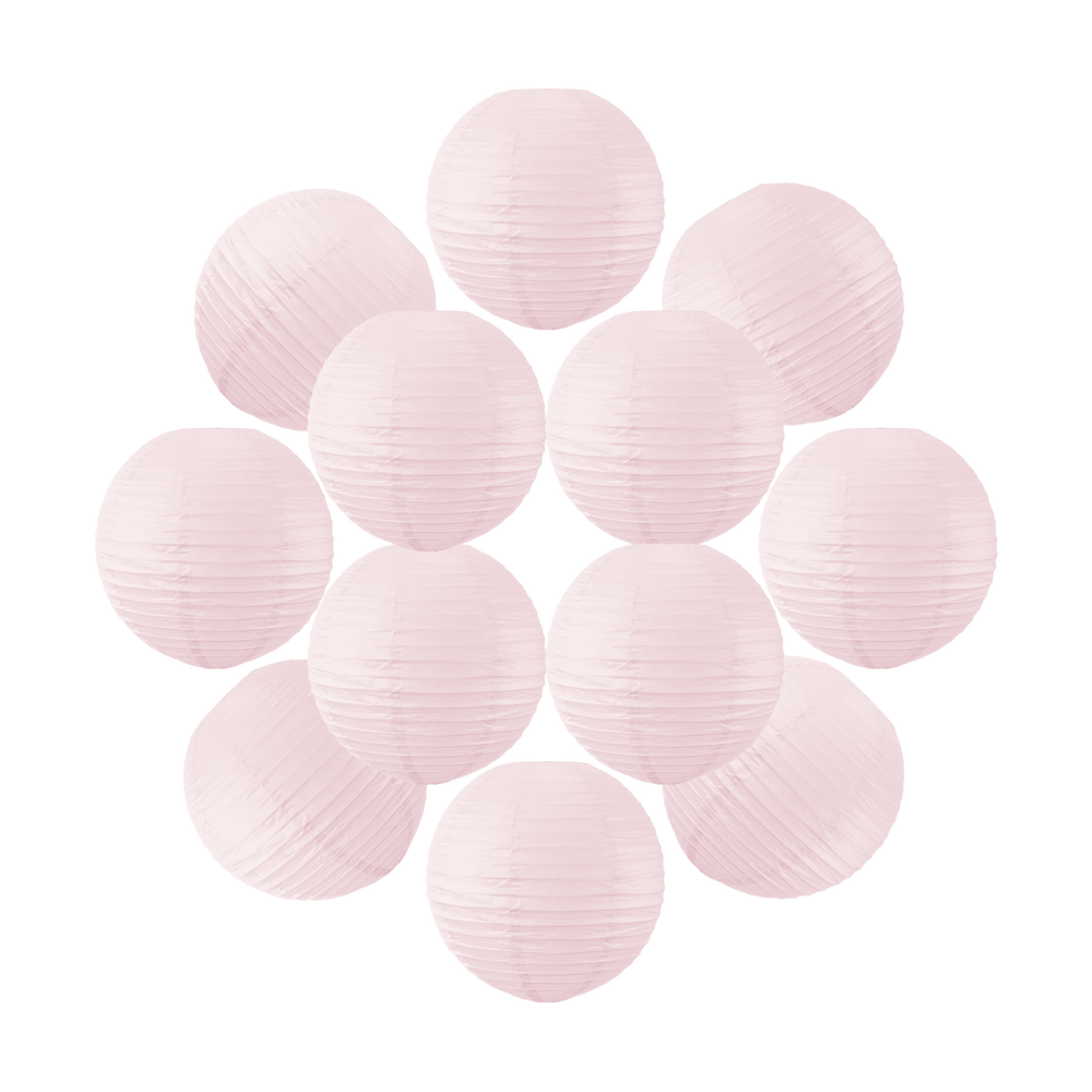 Lot de 12 Boules Japonaises Rose Pâle 40 cm