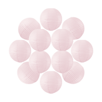 Lot de 12 Boules Japonaises Rose Pâle 40 cm