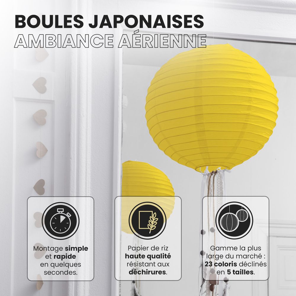 SKYLANTERN Boule Papier Blanc 40 Cm - Lanterne Japonaise Riz Mariage & Fête