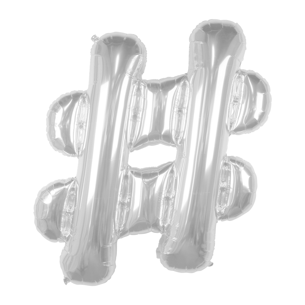 Ballon Lettre Hashtag Argent 90 cm
