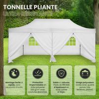 Tente Pliable 3x6m imperméable 320 g/m2 Blanche + 6 Parois