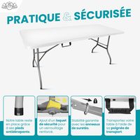 Table Pliante Exterieur 180 cm Rectangulaire Gris Clair