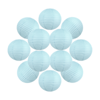 Lot de 12 Boules Japonaises Bleu Ciel 40 cm
