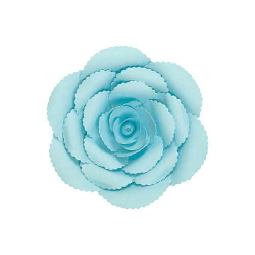 Fleur En Papier Rose Ancienne Turquoise 20 cm