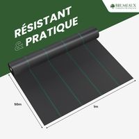 Toile de Paillage 500m2 - 10 rouleaux 50x1m - Epaisseur 130g/m²