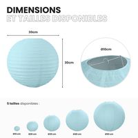 Lot de 12 Boules Japonaises Bleu Ciel 30 cm
