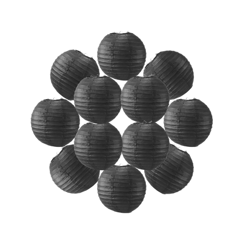 Lot de 12 Boules Japonaises Noires 20 cm