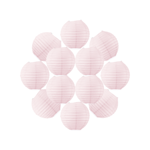 Lot de 12 Boules Japonaises Rose Pâle 20 cm