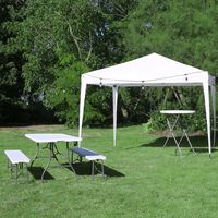 Lot Table et 4 Chaises Pliantes Noires
