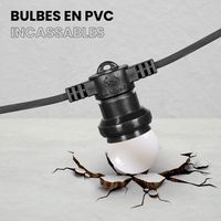 Guirlande Guinguette IP65 10m 10 bulbes Blancs